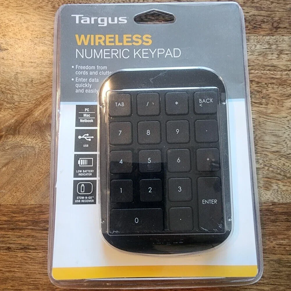 Targus Wireless Numeric Keypad AKP11US USB RF PC Black New Sealed Portable